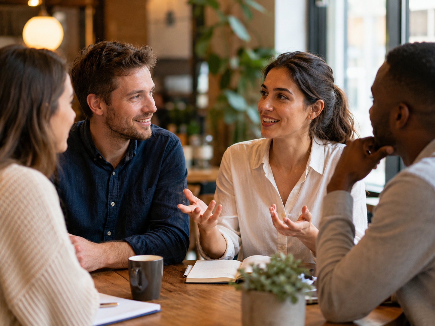 People practicing real life communication