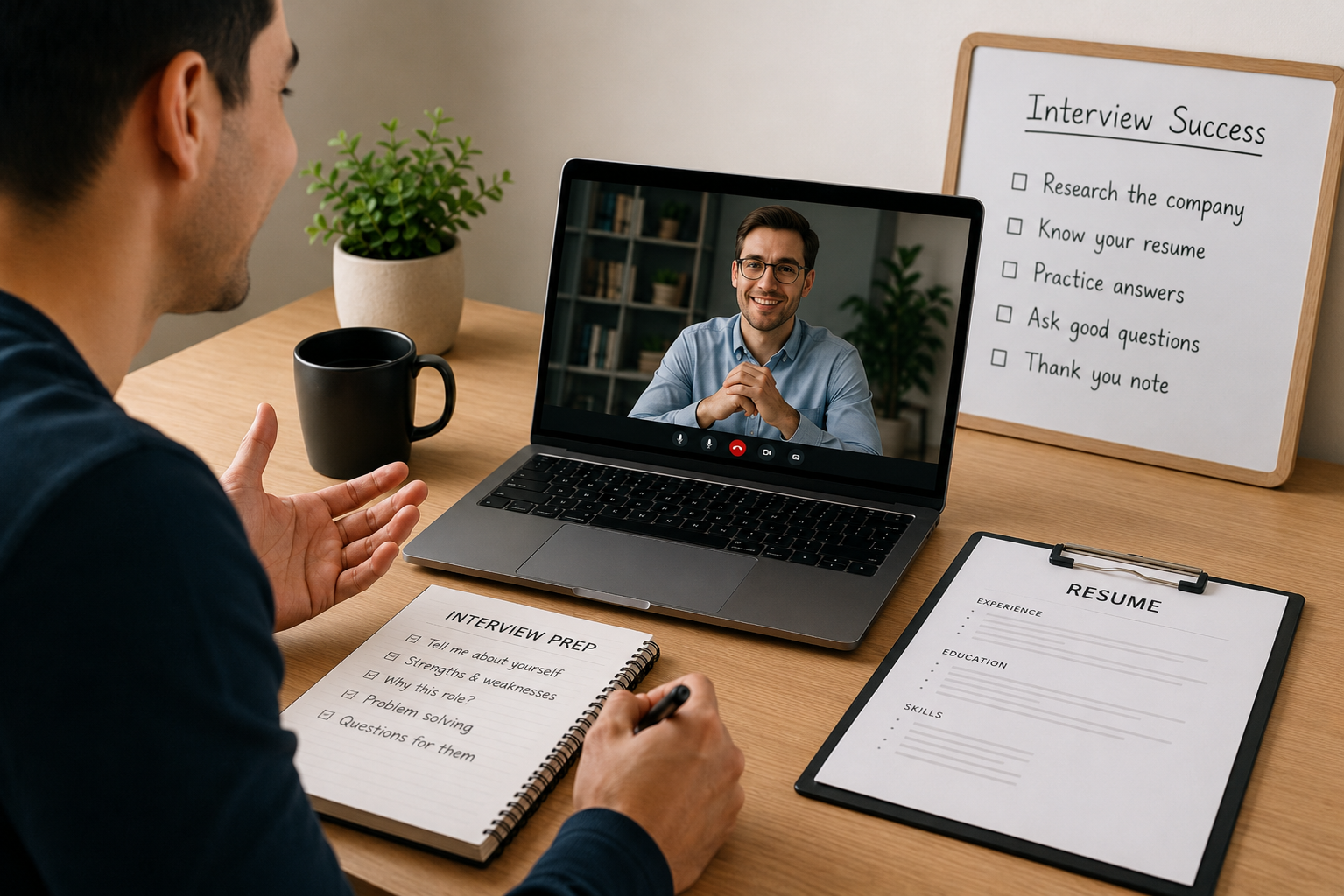 Online interview preparation session
