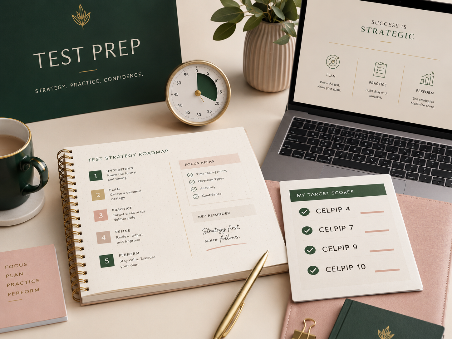 Test preparation strategy workspace